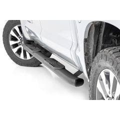 Rough Country Oval Nerf Step | Crew Cab | Black | Toyota Tundra 2WD/4WD (2007-2021)