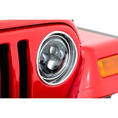 Rough Country 7 Inch DRL Halo LED Headlights | DOT Approved | Jeep Wrangler TJ 4WD (1997-2006)