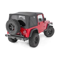 Rough Country Soft Top | Replacement | Black | Half Doors | Jeep Wrangler YJ 4WD (87-95)
