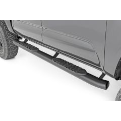 Rough Country Oval Nerf Step | Double Cab | Black | Toyota Tacoma 2WD/4WD (2005-2023)