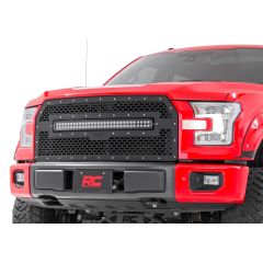 Rough Country Mesh Grille | 30" Dual Row LED | Black | Ford F-150 2WD/4WD (2015-2017)