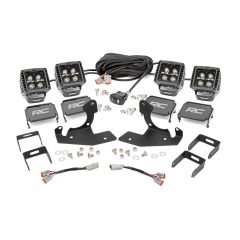 Rough Country LED Light Kit | Fog Mount | 2" Black Pair | White DRL | Chevy Silverado 2500 HD/3500 HD (11-14)