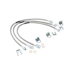 Rough Country Jeep Front & Rear Stainless Steel Brake Lines | 4-6in Lifts (XJ/YJ/TJ)