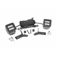 Rough Country LED Light Kit | Hinge Mount | 2" Black Pair | Jeep Gladiator JT/Wrangler JL (18-26)