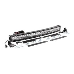 Rough Country LED Light Kit | Behind Grille Mount | 30" Black Dual Row | White DRL | Chevy Silverado 1500 (14-15)