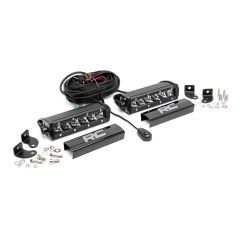 Rough Country 6 Inch Chrome Series LED Light Bar | Single Row | Pair