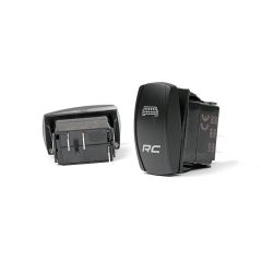 Rough Country Rocker Switch | 2x1 with Logo | Blue Back Light