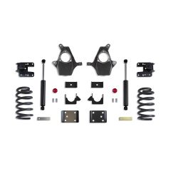 MaxTrac 2014-2018 SILVERADO/SIERRA 1500 2WD/4WD 3"/5" LOWERING KIT (SPINDLES/COILS, EXT/CREW CAB, CAST STEEL ARMS)