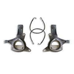 MaxTrac 2007-2016 SILVERADO/SIERRA 1500 2WD | 2007-2014 GM SUV 2WD 4.5" LIFT SPINDLES W/ BRAKE LINES (CAST STEEL ARMS)