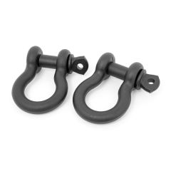 Rough Country D Ring Shackles | Cast | 3/4" Pin | Pair | Black