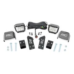 Rough Country LED Light Kit | "A" Pillar Mount | 2" Chrome Pair | Wide Angle | Polaris RZR PRO XP
