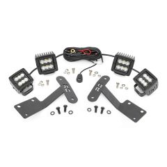 Rough Country LED Light Kit | Ditch Mount | Dual 2" Black Pairs | Spot/Flood | Toyota Tundra (14-21)