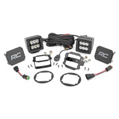 Rough Country LED Light Kit | Fog Mount | 2" Black Pair | Jeep Wrangler JK/Wrangler Unlimited (10-18)