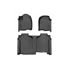 Rough Country Floor Mats | F/R | FR Bucket | w/o Underseat Storage | Crew | Chevy/GMC 1500/2500HD/3500HD (19-25)