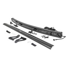 Rough Country LED Light Kit | Windshield Mount | 50" BLK Dual Row | White DRL | Jeep Cherokee XJ (84-01)