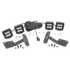 Rough Country LED Light Kit | Ditch Mount | Dual 2" Black Pairs | Spot | Toyota Tundra (14-21)