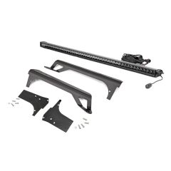 Rough Country LED Light | Windshield Mnt | 50" Black Single Row | White DRL | Jeep Wrangler TJ (97-06)