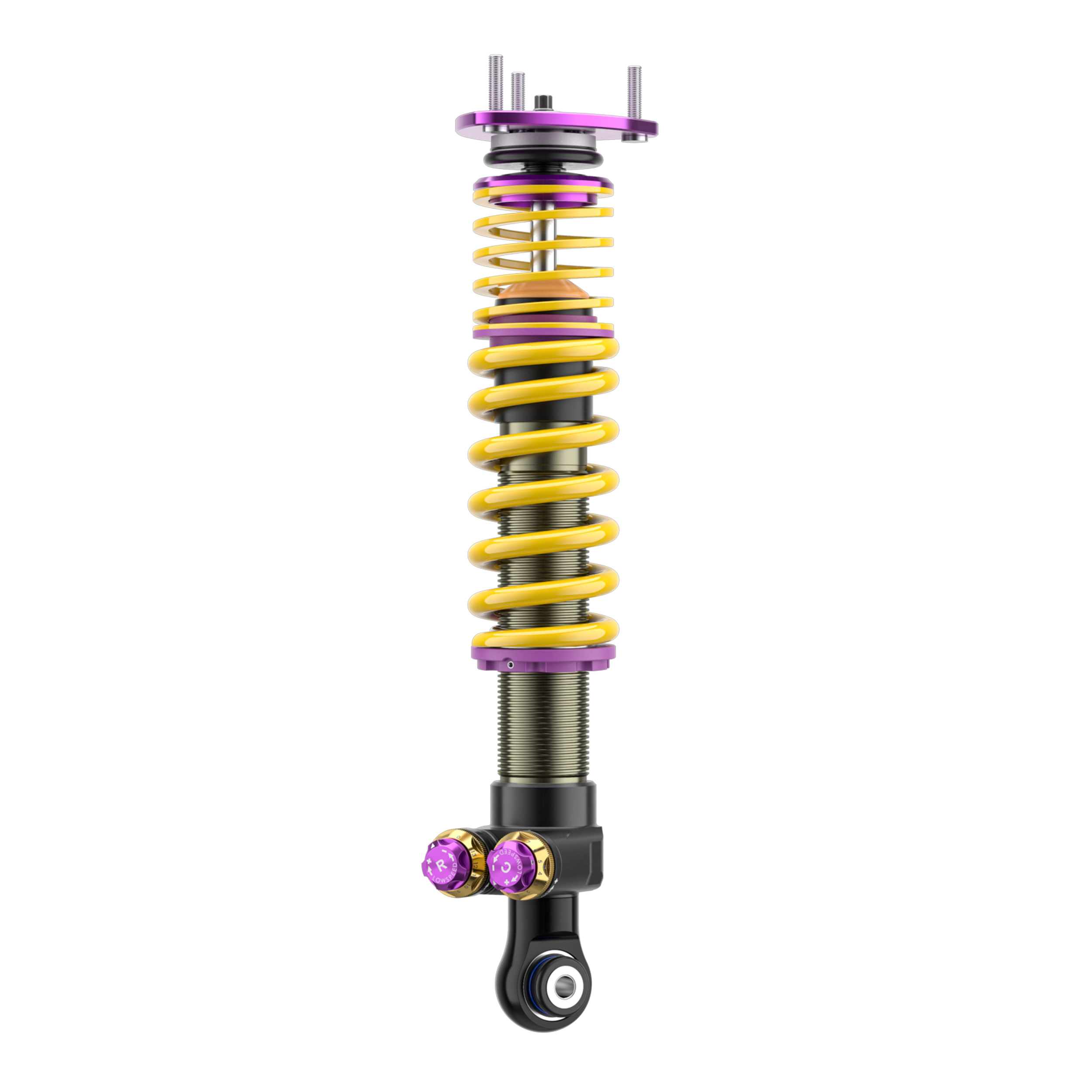 Depending on the vehicle model, the KW V4 comes with aluminum struts.