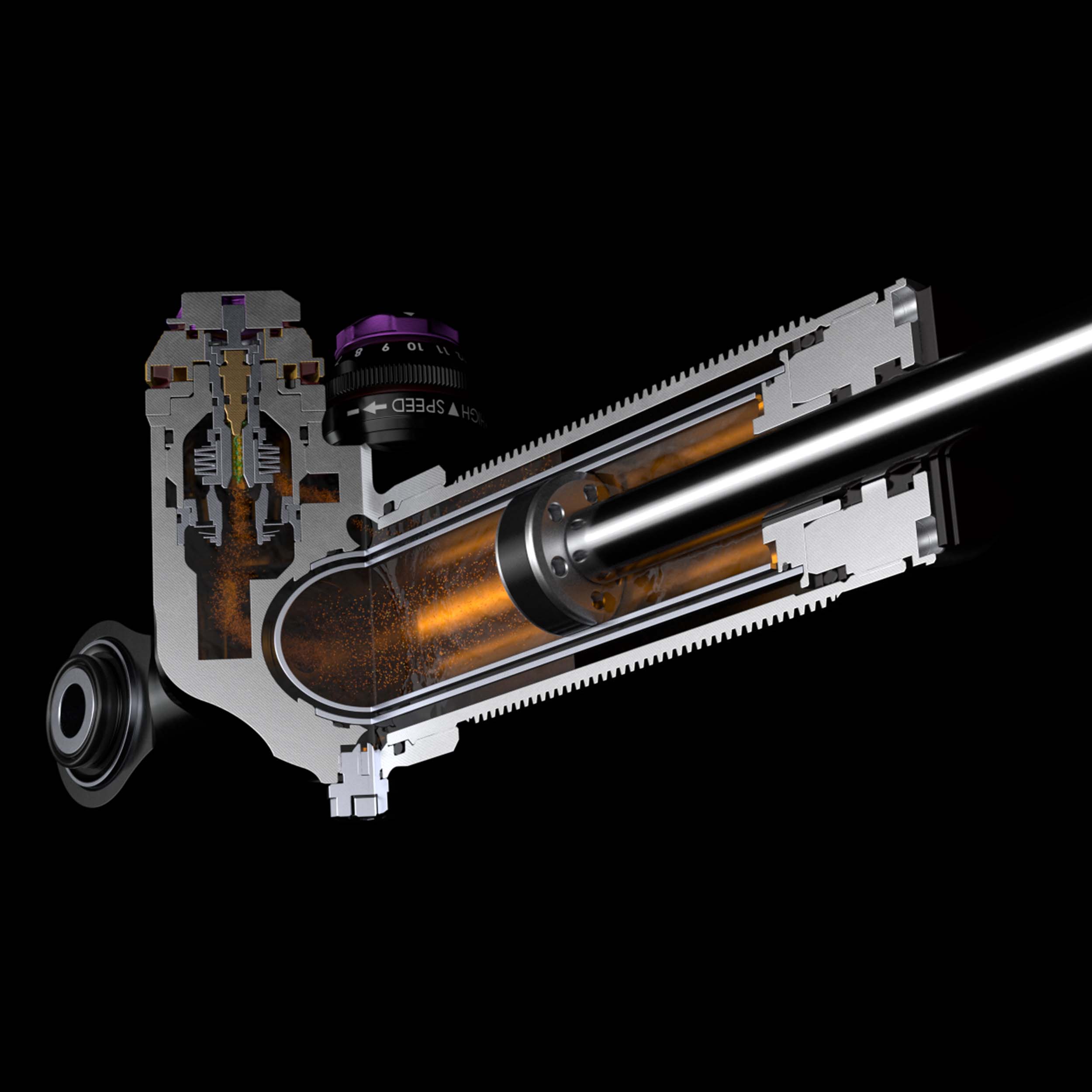 Thanks to the solid piston technology, the product responds even with small maneuvers.