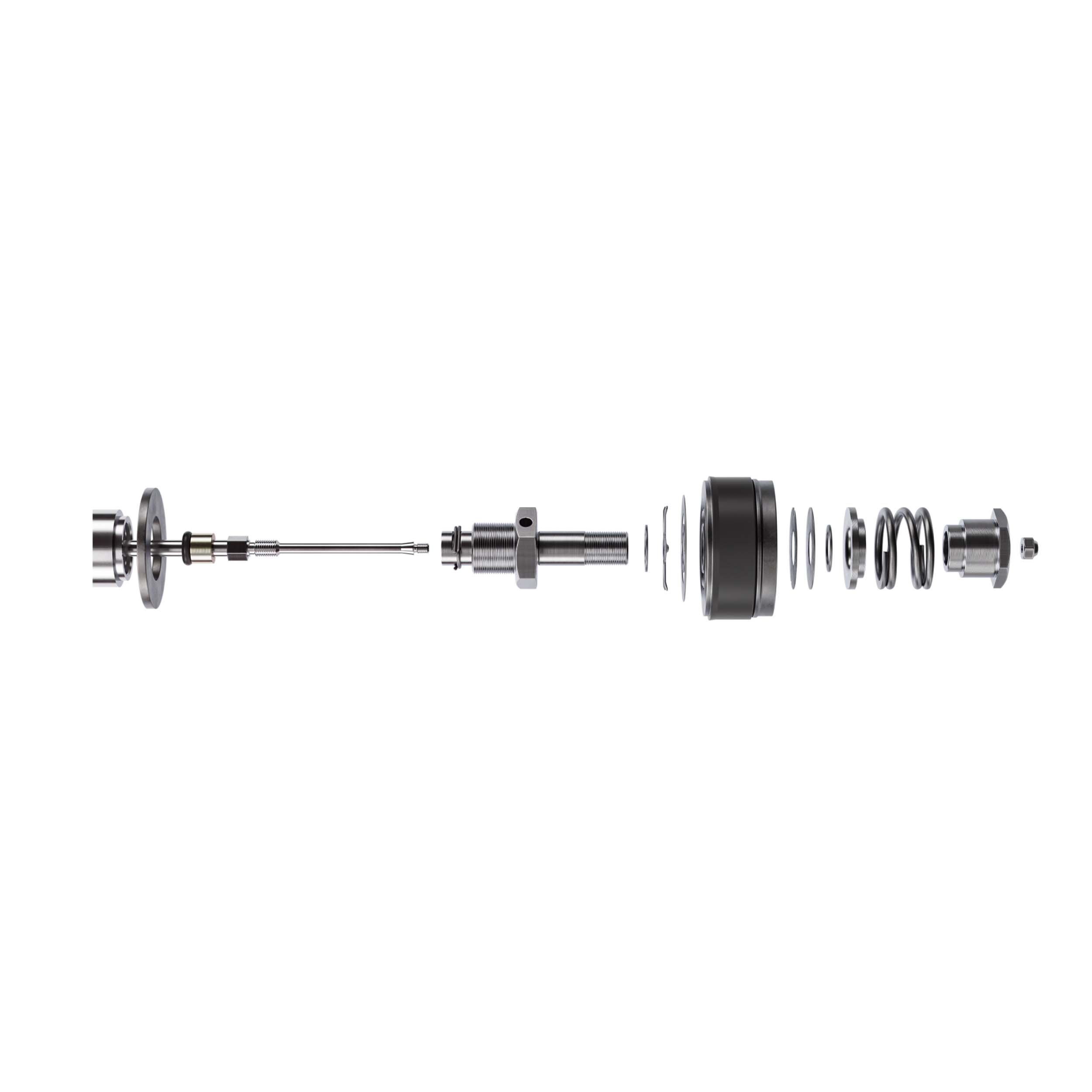 With the help of 18 clicks, you can individually adjust the rebound at the upper end of the piston rod.